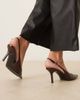 Mango Mango classic slingback heels in cherry red - 3