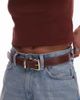 Mango Mango classic square buckle belt in brown - 1
