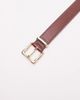 Mango Mango classic square buckle belt in brown - 3