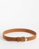 Mango Mango classic suede belt with gold hardware in tan-Brown - 1