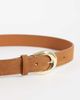 Mango Mango classic suede belt with gold hardware in tan-Brown - 3