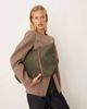 Mango Mango classic tote bag in khaki-Green - 1