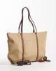 Mango Mango classic tote bag with contrast straps in tan-Brown - 2