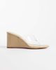 Mango Mango clear heeled wedges in beige-Neutral - 1