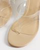 Mango Mango clear heeled wedges in beige-Neutral - 3