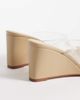 Mango Mango clear heeled wedges in beige-Neutral - 4