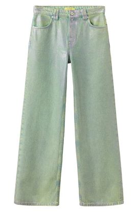 MANGO MANGO Coated Wide Leg Jeans
