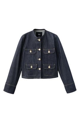 MANGO MANGO Collarless Denim Jacket