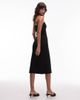 Mango Mango compact knit bandeau midi dress with statement buttons in black - 3