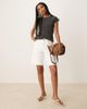 Mango Mango contrast trim cap sleeve t-shirt in charcoal-Gray - 1