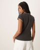 Mango Mango contrast trim cap sleeve t-shirt in charcoal-Gray - 3