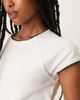 Mango Mango contrast trim cap sleeve t-shirt in white - 4