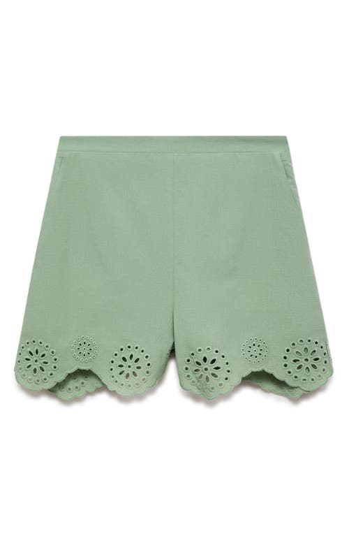 MANGO MANGO Cotton Eyelet Shorts