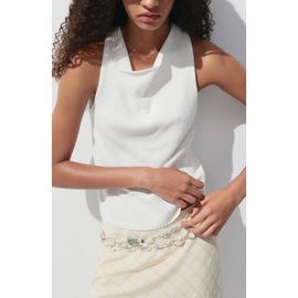MANGO MANGO Cotton Knitted Strap Top