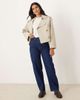 Mango Mango cotton mix cropped trench coat in beige-Neutral - 2