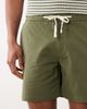 Mango Mango cotton mix draw string shorts in khaki-Green - 4