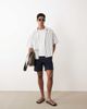 Mango Mango cotton mix draw string shorts in navy - 2