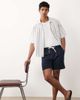Mango Mango cotton mix draw string shorts in navy - 3