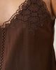 Mango Mango cotton mix embellished cami mini dress in brown - 4