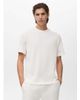 Mango Mango cotton mix fine knit T-shirt in white - 1