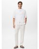 Mango Mango cotton mix fine knit T-shirt in white - 3