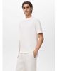 Mango Mango cotton mix fine knit T-shirt in white - 4