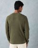 Mango Mango cotton mix knit crew neck sweater in olive green-Neutral - 3