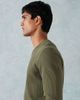 Mango Mango cotton mix knit crew neck sweater in olive green-Neutral - 4
