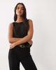 Mango Mango cowl back sleeveless top in black - 2