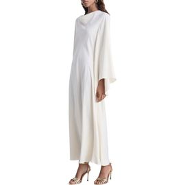 MANGO MANGO Cowl Neck Long Sleve Satin Maxi Dress