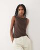 Mango Mango cowl neck sleeveless top in brown - 1