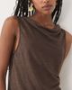 Mango Mango cowl neck sleeveless top in brown - 4