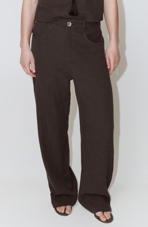 MANGO MANGO Crinkled Cotton Balloon Pants