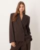 Mango Mango Cris Capsule wool mix short tailored blazer in brown - part of a set - 1