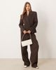 Mango Mango Cris Capsule wool mix short tailored blazer in brown - part of a set - 2