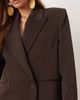 Mango Mango Cris Capsule wool mix short tailored blazer in brown - part of a set - 3