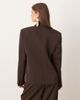 Mango Mango Cris Capsule wool mix short tailored blazer in brown - part of a set - 4