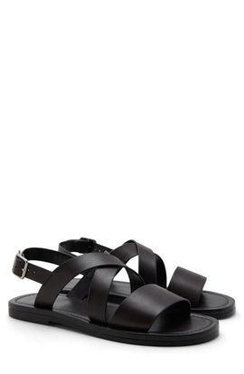 MANGO MANGO Crisscross Leather Sandal