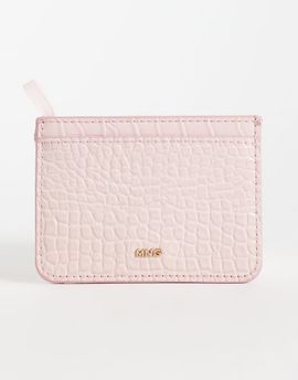 Mango Mango croc effect card holder in pastel pink