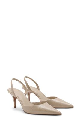 MANGO MANGO Croc Embossed Slingback Pump