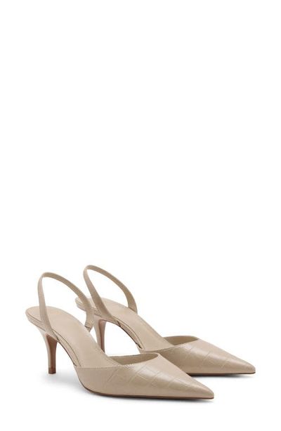 MANGO MANGO Croc Embossed Slingback Pump