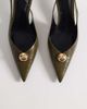 Mango Mango croc pumps with embellishment in khaki-Green - 3