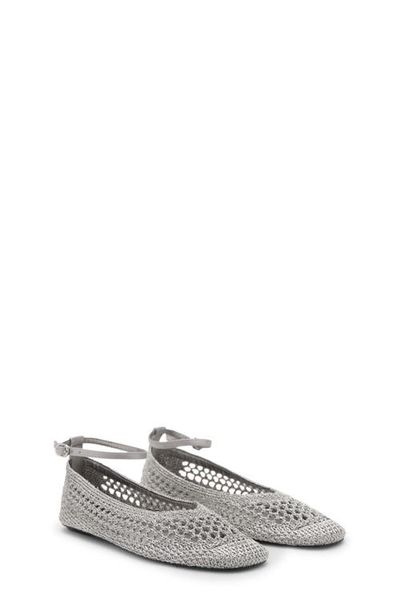 MANGO MANGO Crochet Ankle Strap Ballet Flat
