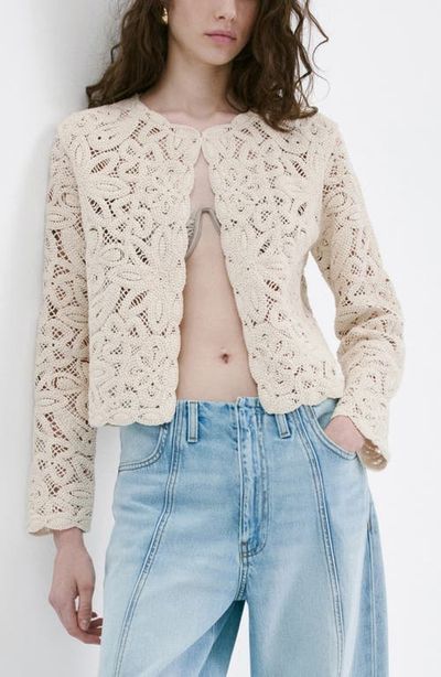 MANGO MANGO Crochet Cotton Blend Cardigan