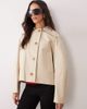 Mango Mango cropped trench coat in beige-Neutral - 1