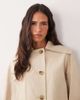 Mango Mango cropped trench coat in beige-Neutral - 3