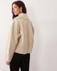 Mango Mango cropped trench coat in beige-Neutral - 4