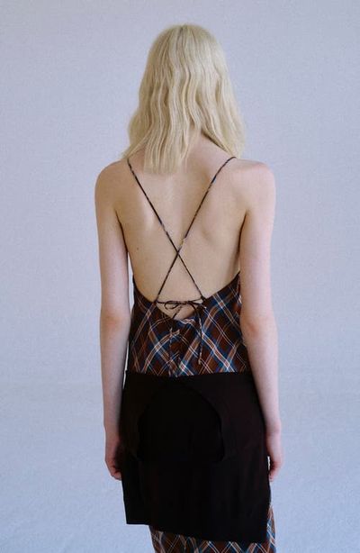 MANGO MANGO Cross Back Check Midi Dress