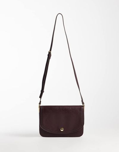 Mango Mango cross body bag in burgundy-Red