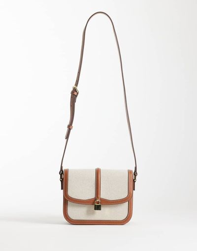 Mango Mango cross body bag with buckle in cream-Neutral